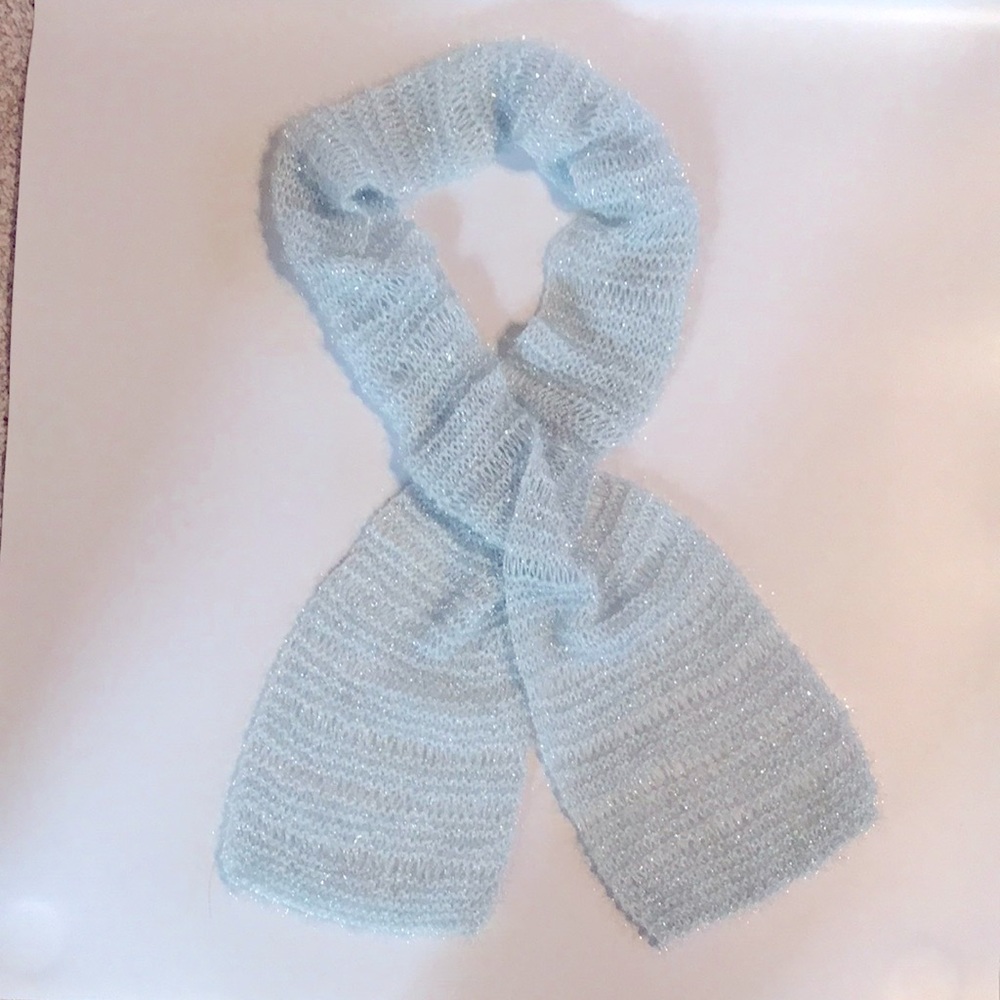 Light Blue Crocheted Scarf
